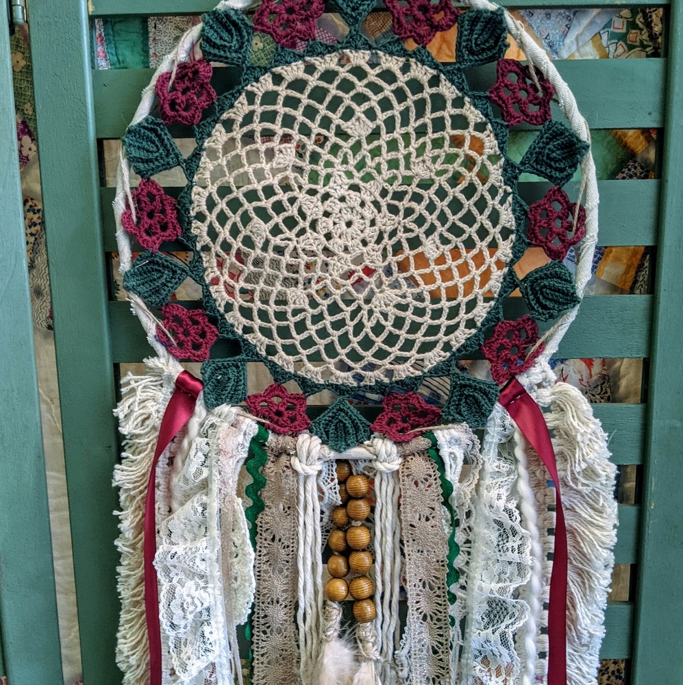 Nwt Handcrafted Shabby Chic Boho Dream Catcher - Picture 3 of 9